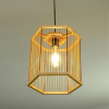 Đèn Mây Tre Gỗ Thả Trần Hidagreen – Mẫu Hình Lục Giác Decor Quán Cafe